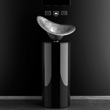 LEONARDO KOIN XL FLOWER SILVER - Floor-standing wooden vanity unit by Glass Design - view 3